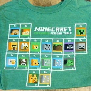 Minecraft Periodic Table Kids Graphic Tee Shirt SZ XS